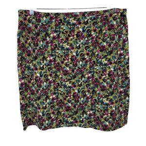 J.Jill Wear Ever Collection Womens Smooth Fit Skirt Floral Multicolor Size 2XL